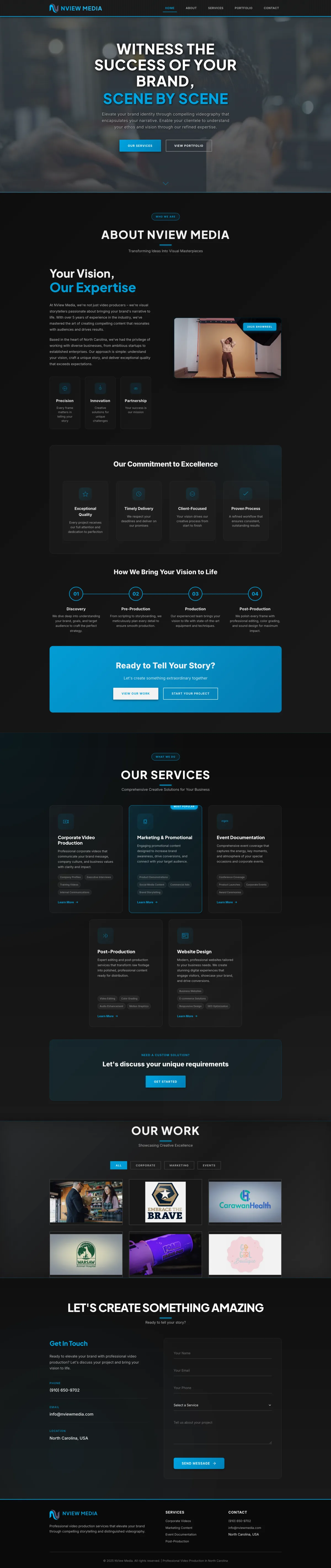NView Media production company website design