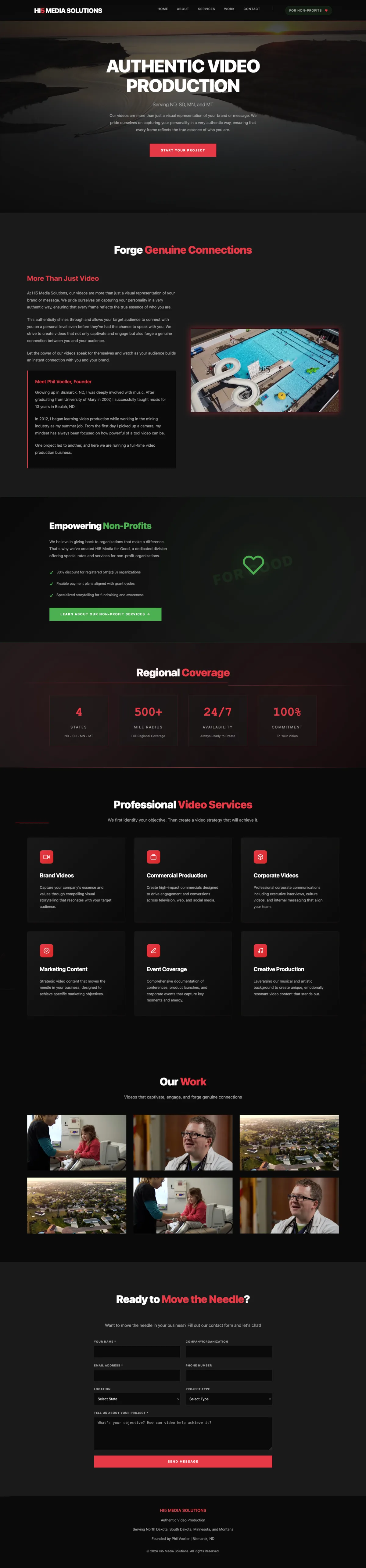 Hi-5 Media Solutions video production website design